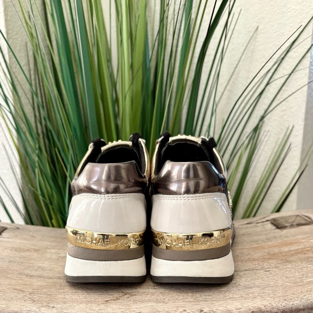 Michael Kors Allie Metallic Perforated Sneakers - Picture 5 of 8